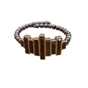 Lucky Brand Gold and Silver Beaded Ring